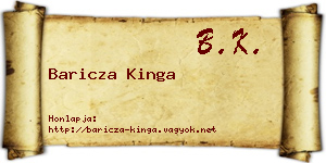 Baricza Kinga névjegykártya